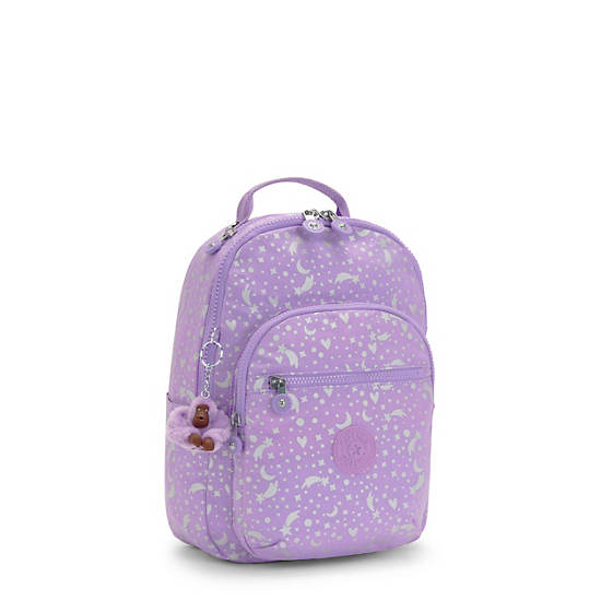 Kipling Seoul Small Printed Tablet Rugzak Paars | NL 1602IL